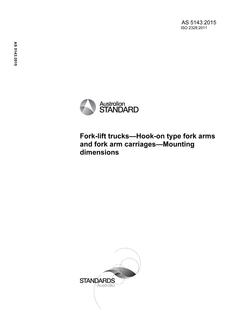 AS 5143: 06/30/2015 Fork-lift trucks – Hook-on type fork arms and fork arm carriages – Mounting dimensions
