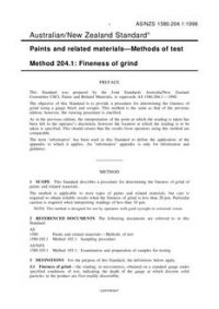 AS/NZS 1580.204.1: 01/05/1998 Paints and related materials – Methods of test, Method 204.1: Fineness of grind