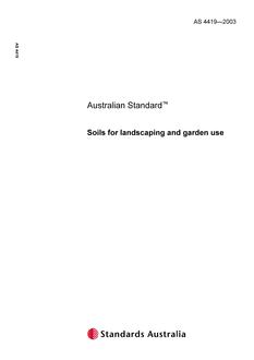 AS 4419: 01/01/2003 Soils for landscaping and garden use