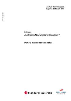 AS/NZS 4999(INT): 03/31/2003 PVC-U maintenance shafts