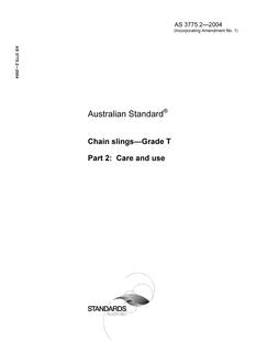 AS 3775.2: 01/01/2004 Chain slings – Grade T – Care and use