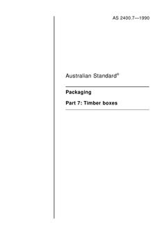 AS 2400.7: 06/10/1990 Packaging, Part 7: Timber boxes