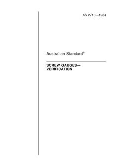 AS 2710: 12/31/1983 Screw gauges – Verification