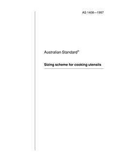 AS 1408: 01/01/1997 Sizing scheme for cooking utensils