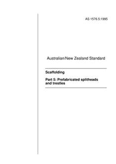 AS/NZS 1576.5: 02/05/1995 Scaffolding, Part 5: Prefabricated splitheads and trestles
