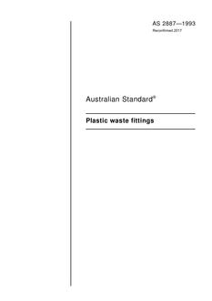 AS 2887: 11/15/1993 Plastic waste fittings