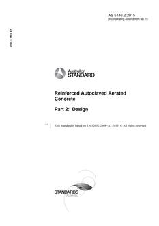 AS 5146.2: 12/23/2015 Reinforced Autoclaved Aerated Concrete – Part 2: Design