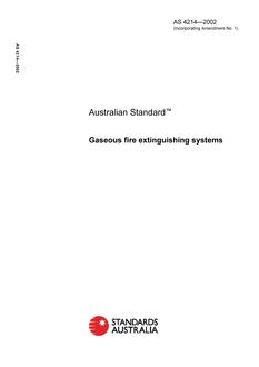 AS 4214: 11/13/2002 Gaseous fire extinguishing systems
