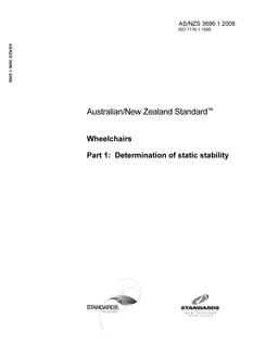 AS/NZS 3696.1: 05/30/2008 Wheelchairs, Part 1: Determination of static stability