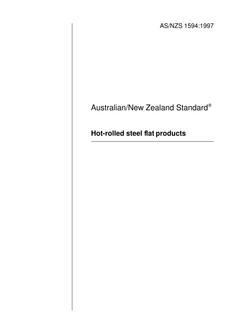 AS/NZS 1594: 11/05/1997 Hot-rolled steel flat products AS/NZS 1594: 11/05/1997 Hot-rolled steel flat products
