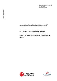 AS/NZS 2161.3: 05/19/2005 Occupational protective gloves, Part 3: Protection against mechanical risks
