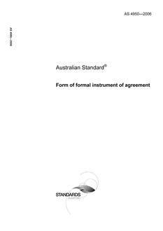 AS 4950: 09/13/2006 Form of formal instrument of agreement