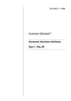 AS 4542.1: 02/05/1999 Consumer television interfaces, Part 1: PAL RF
