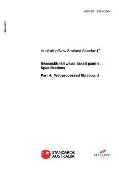 AS/NZS 1859.4: 03/26/2004 Reconstituted wood-based panels – Specifications, Part 4: Wet-processed fibreboard