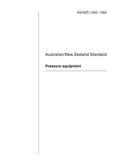 AS/NZS 1200: 07/18/1994 Pressure equipment