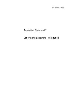 AS 2244: 01/01/1999 Laboratory glassware – Test tubes AS 2244: 01/01/1999 Laboratory glassware – Test tubes