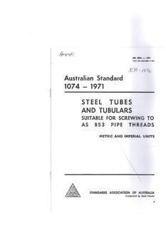 AS 1074: 01/01/1971 Steel tubes and tubulars suitable for screwing to AS B53 pipe threads