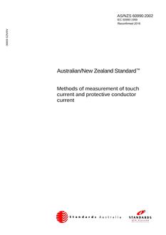 AS/NZS 60990: 01/01/2002 Methods of measurement of touch current and protective conductor current