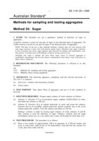 AS 1141.35: 01/01/1995 Methods for sampling and testing aggregates – Sugar