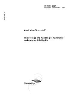 AS 1940: 01/01/2004 The storage and handling of flammable and combustible liquids