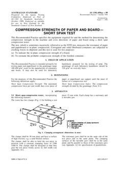 AS 1301.450RP: 12/31/1988 Methods of test for pulp and paper (metric units), Method 450RP: Compression strength of paper and board – Short span test