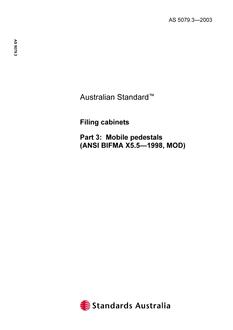 AS 5079.3: 12/16/2003 Filing cabinets, Part 3: Mobile pedestals (ANSI BIFMA X5.5-1998, MOD)