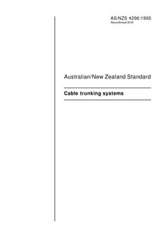AS/NZS 4296: 09/05/1995 Cable trunking systems