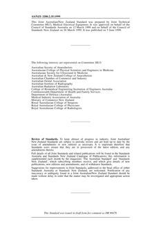 AS/NZS 3200.2.35: 06/05/1999 Medical electrical equipment, Part 2.35: Particular requirements for safety – Blankets, pads and mattresses intended for heating in medical use