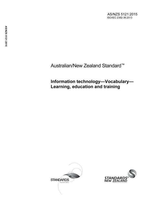 AS/NZS 5121: 01/28/2015 Information technology – Vocabulary – Learning, education and training