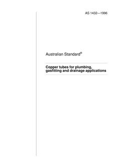 AS 1432: 01/01/1996 Copper tubes for plumbing, gasfitting and drainage applications