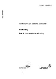 AS/NZS 1576.4: 09/04/2013 Scaffolding, Part 4: Suspended scaffolding