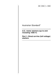 AS 1202.1: 01/01/1981 A.C. motor starters (up to and including 1000 V) – Direct-on-line (full voltage) starters
