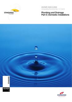 AS/NZS 3500.5: 12/15/2000 Plumbing and Drainage, Part 5: Domestic installations