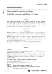 AS 3894.4: 06/07/2002 Site testing of protective coatings, Method 4: Assessment of degree of cure