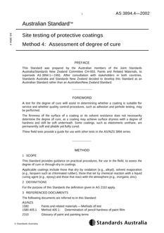 AS 3894.4: 06/07/2002 Site testing of protective coatings, Method 4: Assessment of degree of cure