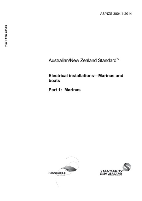 AS/NZS 3004.1: 06/27/2014 Electrical installations – Marinas and boats, Part 1: Marinas