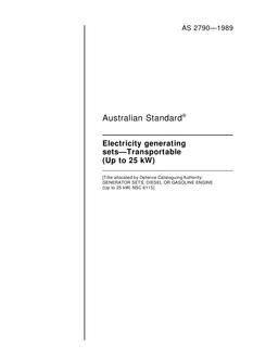 AS 2790: 12/31/1988 Electricity generating sets – Transportable (Up to 25 kW)