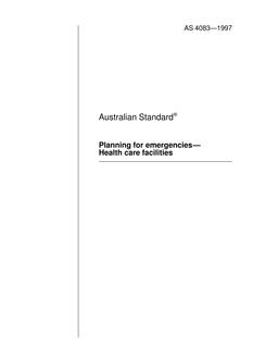 AS 4083: 01/01/1997 Planning for emergencies – Health care facilities