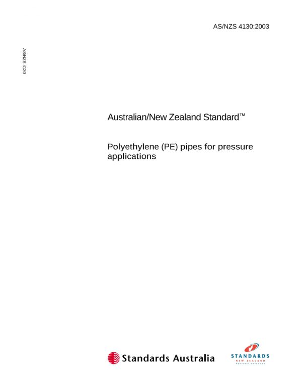 AS/NZS 4130: 03/18/2003 Polyethylene (PE) pipes for pressure applications