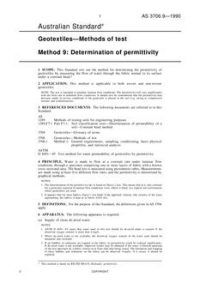 AS 3706.9: 10/14/1990 Geotextiles – Methods of test – Determination of permittivity