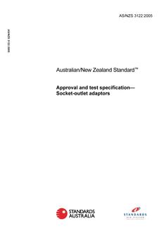AS/NZS 3122: 02/21/2005 Approval and test specification – Socket-outlet adaptors