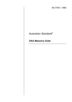 AS 3700: 12/31/1987 Masonry in buildings (known as the SAA Masonry Code)
