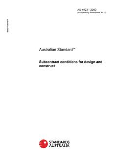 AS 4903: 12/27/2000 Subcontract conditions for design and construct