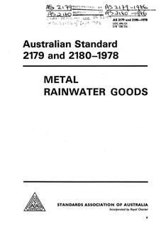 AS 2180: 01/01/1978 Code of practice for the selection and installation of metal rainwater goods