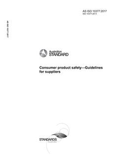 AS ISO 10377: 02/24/2017 Consumer product safety – Guidelines for suppliers