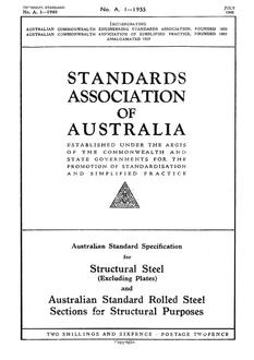 AS A1: 01/01/1955 Australian Standard Specification for structural steel (excluding plates)