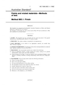 AS 1580.603.1: 01/01/1992 Paints and related materials – Methods of test – Finish
