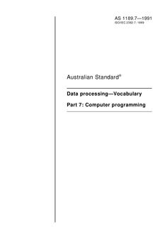 AS 1189.7: 12/31/1990 Data processing – Vocabulary, Part 7: Computer programming