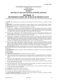 AS 2983.9: 12/31/1986 Methods of test for synthetic sporting surfaces – Determination of scratch resistance