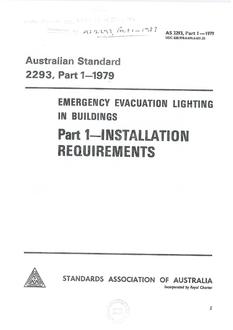 AS 2293.1: 12/30/1979 Emergency evacuation lighting in buildings – Installation requirements